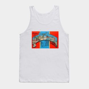 Greetings from Galesburg, Illinois - Vintage Large Letter Postcard Tank Top